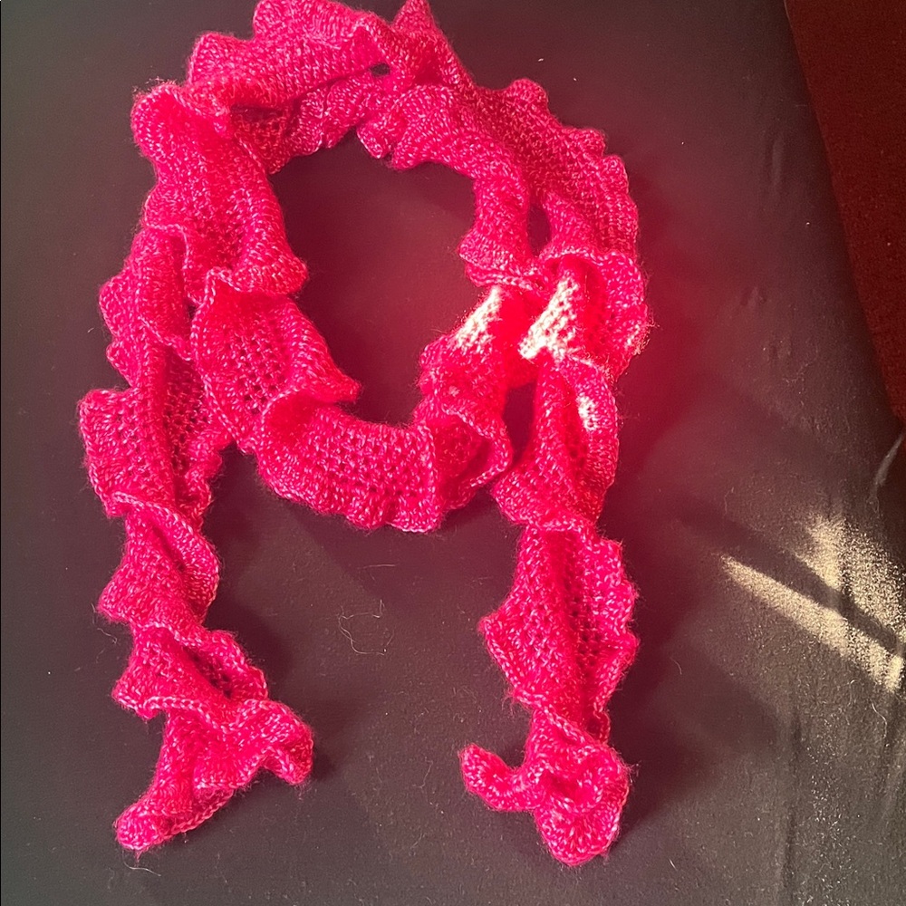 Vibrant Pink Ruffled Scarf